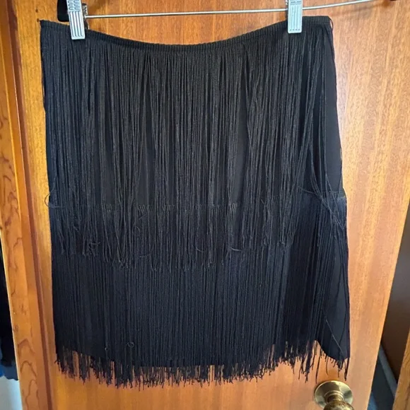 Black Fringed Skirt - Picture 3 of 4